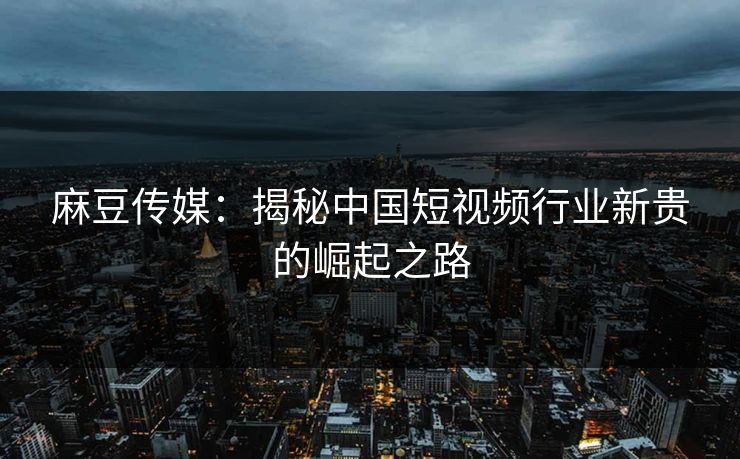 麻豆传媒：揭秘中国短视频行业新贵的崛起之路
