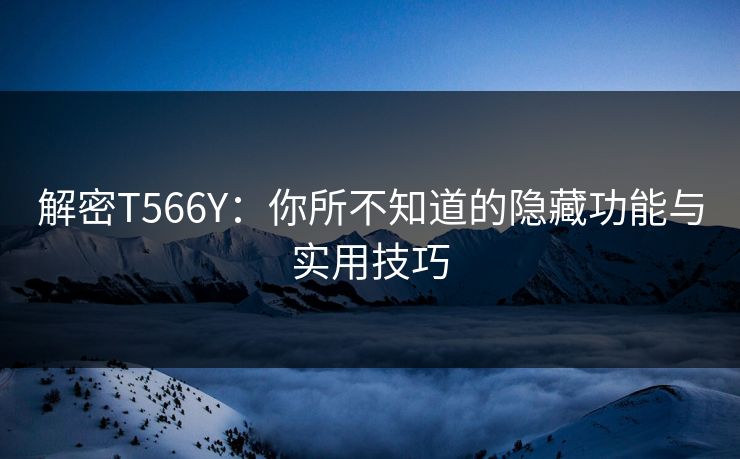 解密T566Y：你所不知道的隐藏功能与实用技巧