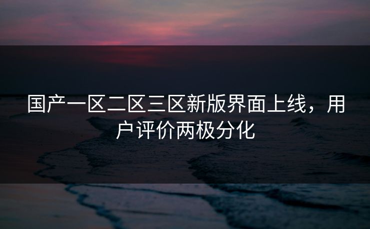 国产一区二区三区新版界面上线，用户评价两极分化
