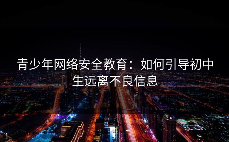 青少年网络安全教育：如何引导初中生远离不良信息